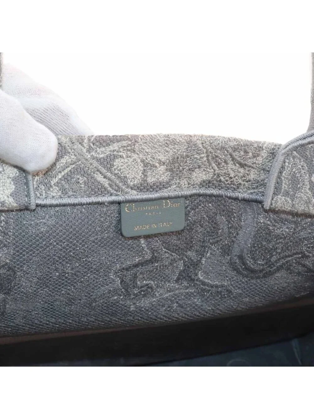 Dior Toile de Jouy Book Tote Large Canvas Gray Ecru